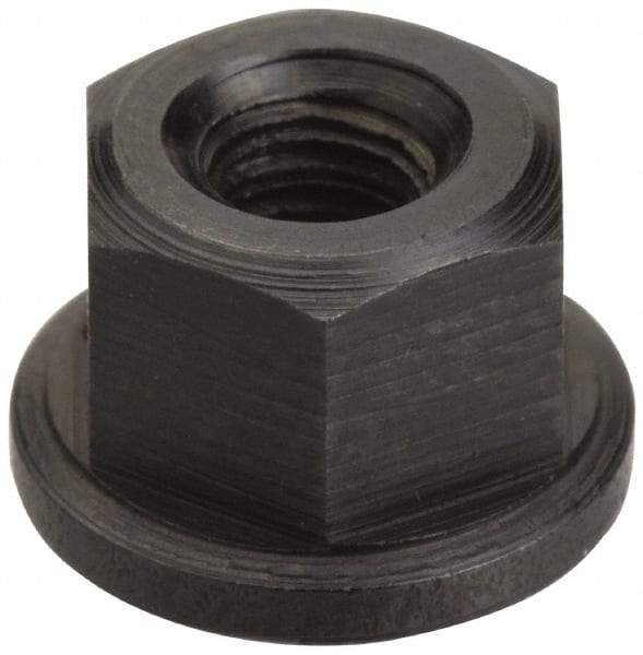 Jergens - 3/4-10 Steel Black Oxide Spherical Flange Nut - 3/4" High, 1-5/8" Diam x 1/4" High Flange, 2-1/2" Radius - All Tool & Supply