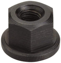 Jergens - 3/4-10 Steel Black Oxide Spherical Flange Nut - 3/4" High, 1-5/8" Diam x 1/4" High Flange, 2-1/2" Radius - All Tool & Supply