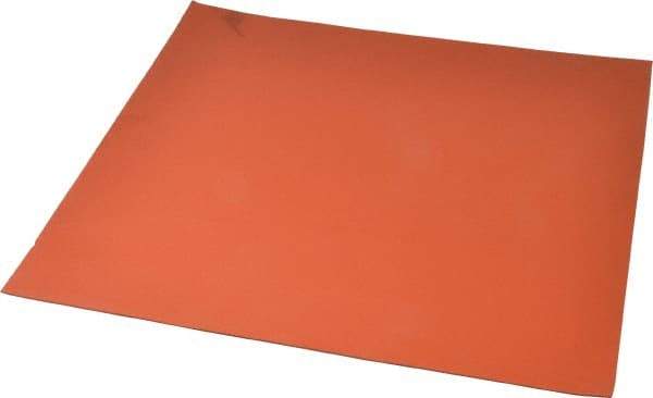 Made in USA - 12" Long, 12" Wide, 1/16" Thick, Silicone Rubber Foam Sheet - 35 to 45 Durometer, Orange-Red, -60 to 600°F, 650 psi Tensile Strength, Plain Backing, Stock Length - All Tool & Supply