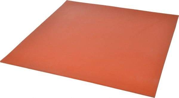 Made in USA - 12" Long, 12" Wide, 1/8" Thick, Silicone Rubber Foam Sheet - 35 to 45 Durometer, Orange-Red, -60 to 600°F, 650 psi Tensile Strength, Plain Backing, Stock Length - All Tool & Supply