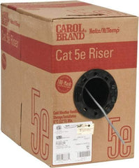 Made in USA - Cat5e, 24 AWG, 4 Wires, Unshielded Network & Ethernet Cable - Gray, Polyolefin, 1,000' OAL - All Tool & Supply