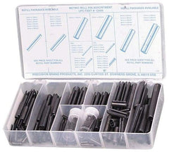 Precision Brand - 287 Piece, 1.5 to 10mm Pin Diam, Spring Pin Assortment - 1.5 to 80mm Long, Steel - All Tool & Supply