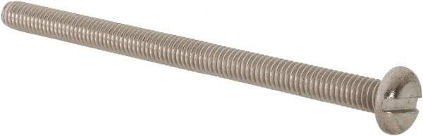 Value Collection - M4x0.70 Metric Coarse, 60mm Length Under Head Slotted Drive Machine Screw - Pan Head, Grade 18-8 & A2 Stainless Steel, Uncoated, Without Washer - All Tool & Supply