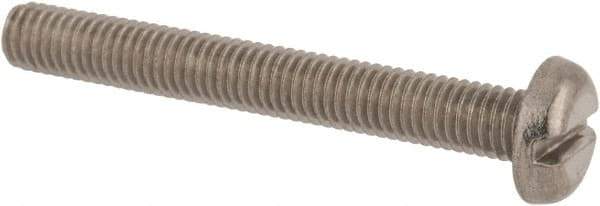 Value Collection - M5x0.80 Metric Coarse, 40mm Length Under Head Slotted Drive Machine Screw - Pan Head, Grade 18-8 & A2 Stainless Steel, Uncoated, Without Washer - All Tool & Supply