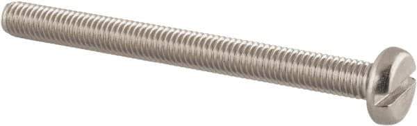 Value Collection - M5x0.80 Metric Coarse, 55mm Length Under Head Slotted Drive Machine Screw - Pan Head, Grade 18-8 & A2 Stainless Steel, Uncoated, Without Washer - All Tool & Supply