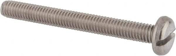 Value Collection - M6x1.00 Metric Coarse, 55mm Length Under Head Slotted Drive Machine Screw - Pan Head, Grade 18-8 & A2 Stainless Steel, Uncoated, Without Washer - All Tool & Supply