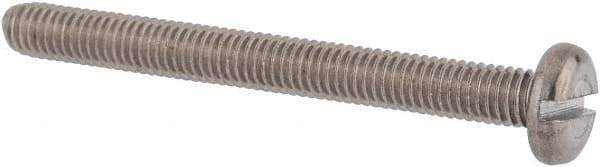 Value Collection - M6x1.00 Metric Coarse, 60mm Length Under Head Slotted Drive Machine Screw - Pan Head, Grade 18-8 & A2 Stainless Steel, Uncoated, Without Washer - All Tool & Supply