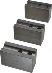 H & R Manufacturing - 1.5mm x 60° Serrated Attachment, Square Soft Lathe Chuck Jaw - 3 Jaws, Steel, 1.181" Btw Mount Hole Ctrs, 4" Long x 1-3/4" Wide x 2-1/2" High, 0.63" Groove, 12mm Fastener - All Tool & Supply