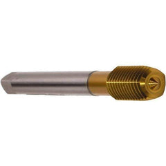 Emuge - M16x1.50 Metric Fine 6HX Modified Bottoming Thread Forming Tap - Cobalt, TiN Finish, 100mm OAL, 22mm Thread Length, Right Hand Thread, Series Druck - Exact Industrial Supply