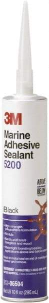 3M - 12.8 oz Cartridge Black Polyurethane Marine Adhesive Sealant - 190°F Max Operating Temp, 48 hr Tack Free Dry Time - All Tool & Supply