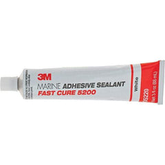 3M - 3 oz Tube White Polyurethane Marine Adhesive Sealant - 190°F Max Operating Temp, 60 min Tack Free Dry Time - All Tool & Supply