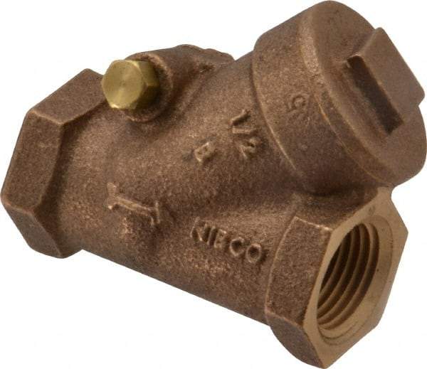 NIBCO - 1/2" Bronze Check Valve - Y-Pattern, FNPT x FNPT, 200 WOG - All Tool & Supply