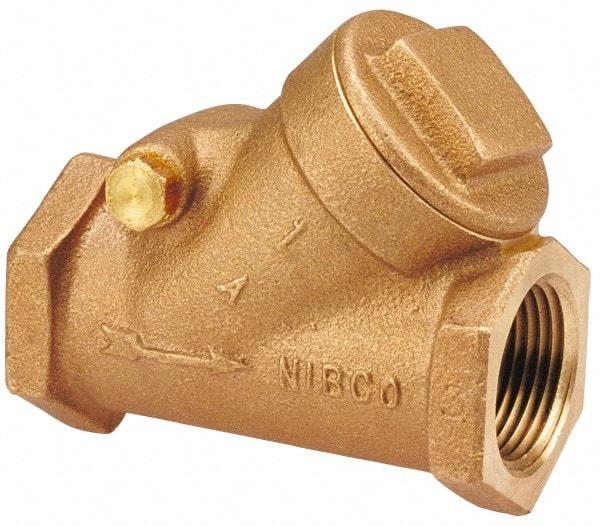 NIBCO - 1-1/4" Bronze Check Valve - Y-Pattern, FNPT x FNPT, 200 WOG - All Tool & Supply