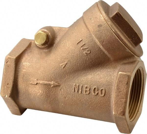 NIBCO - 1-1/2" Bronze Check Valve - Y-Pattern, FNPT x FNPT, 200 WOG - All Tool & Supply