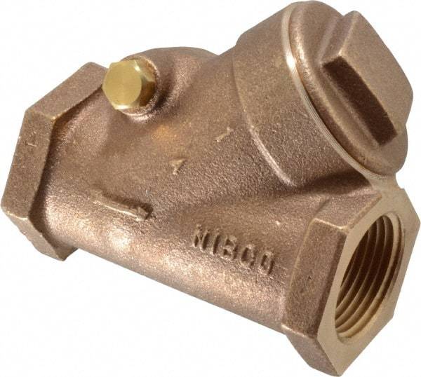 NIBCO - 1" Bronze Check Valve - Y-Pattern, FNPT x FNPT, 300 WOG - All Tool & Supply