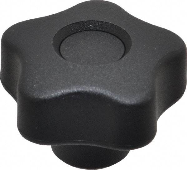 Elesa - 1.57" Head Diam, 5 Point Lobed Knob - 5/16-18 Hole, Thermoplastic, Black - All Tool & Supply