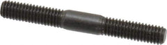 Jergens - M6x1.0 50mm OAL Equal Double Threaded Stud - Alloy Steel, Black Oxide Finish, 17mm Equal Thread Length, Metric - All Tool & Supply