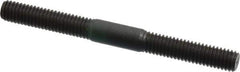 Jergens - M6x1.0 65mm OAL Equal Double Threaded Stud - Alloy Steel, Black Oxide Finish, 24mm Equal Thread Length, Metric - All Tool & Supply