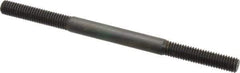 Jergens - M6x1.0 95mm OAL Equal Double Threaded Stud - Alloy Steel, Black Oxide Finish, 27mm Equal Thread Length, Metric - All Tool & Supply