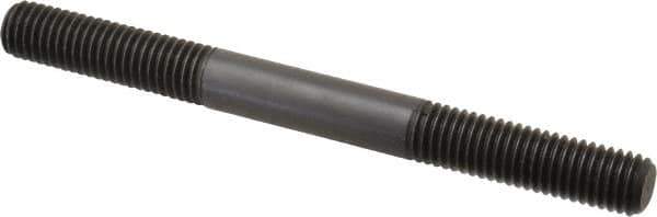 Jergens - M10x1.50 110mm OAL Equal Double Threaded Stud - Alloy Steel, Black Oxide Finish, 35mm Equal Thread Length, Metric - All Tool & Supply