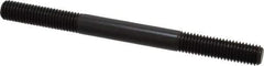 Jergens - M10x1.50 125mm OAL Equal Double Threaded Stud - Alloy Steel, Black Oxide Finish, 35mm Equal Thread Length, Metric - All Tool & Supply