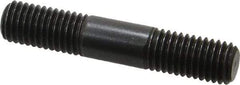 Jergens - M12x1.75 65mm OAL Equal Double Threaded Stud - Alloy Steel, Black Oxide Finish, 22mm Equal Thread Length, Metric - All Tool & Supply