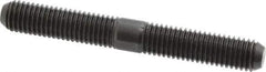 Jergens - M12x1.75 95mm OAL Equal Double Threaded Stud - Alloy Steel, Black Oxide Finish, 37mm Equal Thread Length, Metric - All Tool & Supply