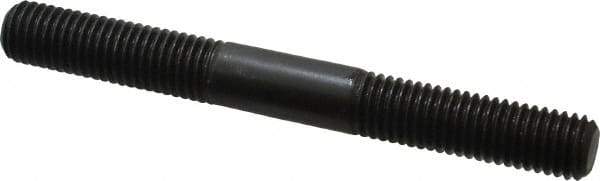 Jergens - M12x1.75 110mm OAL Equal Double Threaded Stud - Alloy Steel, Black Oxide Finish, 39mm Equal Thread Length, Metric - All Tool & Supply