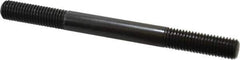 Jergens - M12x1.75 140mm OAL Equal Double Threaded Stud - Alloy Steel, Black Oxide Finish, 39mm Equal Thread Length, Metric - All Tool & Supply