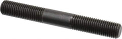 Jergens - M16x2.0 125mm OAL Equal Double Threaded Stud - Alloy Steel, Black Oxide Finish, 47mm Equal Thread Length, Metric - All Tool & Supply