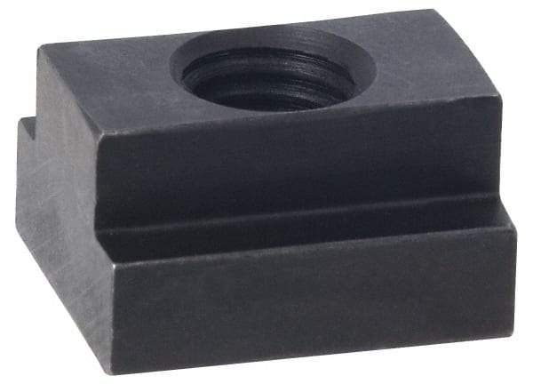 Jergens - M10x1.50 Tapped Through T Slot Nut - 14mm Slot Width, 22 x 9mm Base Width x Height, 29 x 16mm OAL x Height - All Tool & Supply