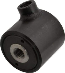 Jergens - 100 to 5,000 psi, 4,800 Lb Max Output, 1/2-13 Hole, 7/16-20 Port, 10-32 Bolt Hole, Hollow Rod Clamp Cylinder - 0.96 Sq In, 0.3 Cu In, 0.24" Stroke Length, 1-15/16" OD, 1-13/16" Overall Height, 3/4" Port Height, 1/2" Port Length - All Tool & Supply