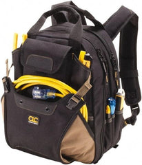 CLC - 44 Pocket Black & Khaki Polyester Backpack Tool Bag - 13" Wide x 7-1/2" Deep x 16" High - All Tool & Supply