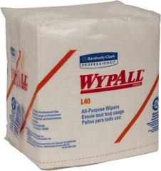 WypAll - L40 1/4 Fold General Purpose Wipes - Poly Pack, 13" x 12-1/2" Sheet Size, White - All Tool & Supply