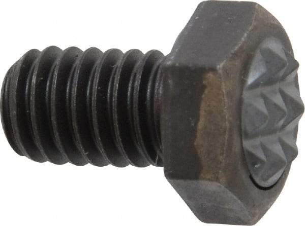 Fairlane - Serrated Tooth, 5/16-18, 1/2" Shank Length, 1/2" Thread Length, Black Oxide Finish, Hex Head, Adjustable Positioning Gripper - 3/8" Pad Diam, 1/2" Hex, 1/4" Head Height, Fine Tooth Grade - All Tool & Supply