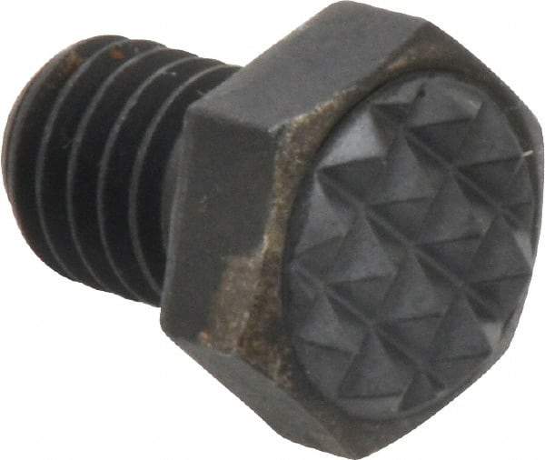 Fairlane - Serrated Tooth, 3/8-16, 1/2" Shank Length, 1/2" Thread Length, Black Oxide Finish, Hex Head, Adjustable Positioning Gripper - 1/2" Pad Diam, 9/16" Hex, 9/32" Head Height, Fine Tooth Grade - All Tool & Supply