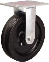 Hamilton - 8" Diam x 2" Wide x 9-1/2" OAH Top Plate Mount Rigid Caster - Phenolic, 900 Lb Capacity, Straight Roller Bearing, 4-1/2 x 6-1/4" Plate - All Tool & Supply