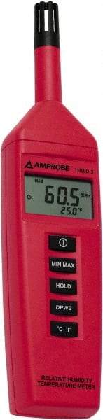 Amprobe - -4 to 140°F, 0 to 100% Humidity Range, Temp, Humidity and Dew Pont Recorder - 3% Relative Humidity Accuracy, 0.1% RH, 0.1° F/C Resolution - All Tool & Supply