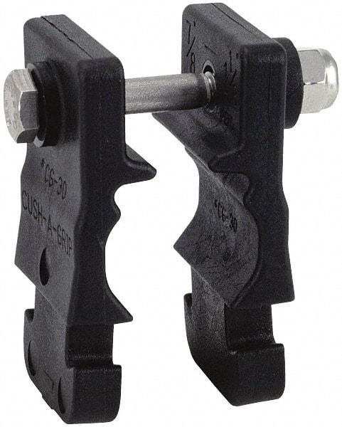 ZSI - 3/8" Pipe, Cushion Clamp - Black, 200 Lb Capacity, Glass Filled Nylon 6 - All Tool & Supply