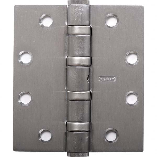 Stanley - 5" Long x 5" Wide Grade 1 304 Stainless Steel Full Mortise Ball Bearing Commercial Hinge - All Tool & Supply