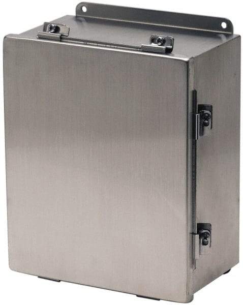 Cooper B-Line - Stainless Steel Standard Enclosure Hinge Flat Cover - NEMA 4, 12, 13, 3RX, 4X, 10" Wide x 12" High x 6" Deep, Corrosion Resistant, Dust-tight, Rainproof & Watertight - All Tool & Supply