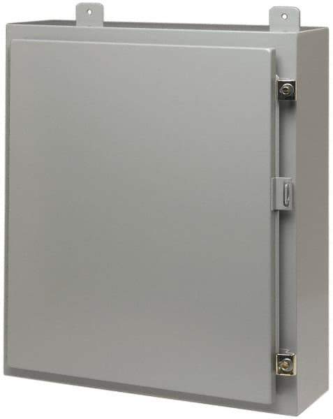 Cooper B-Line - Steel Standard Enclosure Hinge Flat Cover - NEMA 12, 13, 24" Wide x 24" High x 12" Deep - All Tool & Supply