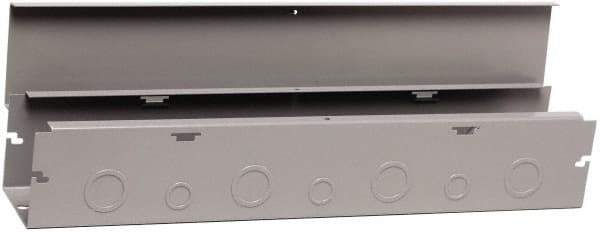 Cooper B-Line - 6" High x 152mm Wide x 24" Long, Screw Mount Solid Wall Wire Duct - Gray, 7 (Bottom) & 7 (Top) Knockouts, Hinged Cover, Steel - All Tool & Supply