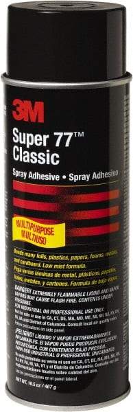 3M - 24 oz Aerosol Clear Spray Adhesive - High Tack, 150°F Heat Resistance, Low Strength Bond, Series 77 - All Tool & Supply