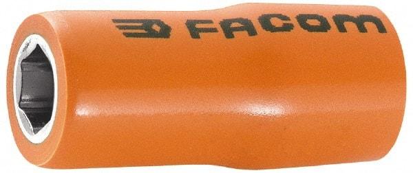 Facom - 1/4" Drive, Standard Hand Socket - 6 Points, 7/8" OAL, Alloy Steel - All Tool & Supply