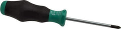 Wera - #1, 7-1/4" OAL, Standard Phillips Screwdriver - 3-1/8" Blade Length, Round Shank, Ergonomic Handle - All Tool & Supply