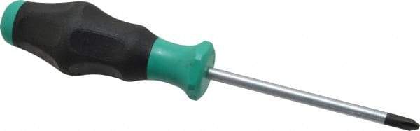 Wera - #2, 8-1/4" OAL, Standard Phillips Screwdriver - 4" Blade Length, Round Shank, Ergonomic Handle - All Tool & Supply