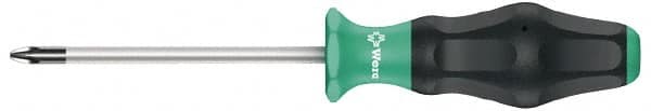 Wera - #2 Point, 4" Blade Length, Pozidriv Screwdriver - All Tool & Supply