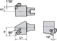 Kennametal - Insert Style LT 16EL, 30mm Head Length, Right Hand Cut, External Modular Threading Cutting Unit Head - System Size KM25, 22mm Center to Cutting Edge, Series LT Threading - All Tool & Supply