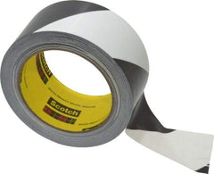 3M - Black & White Striped Vinyl Tape - 2" Wide x 108' Long x 5.4 mil Thick, General Traffic - All Tool & Supply